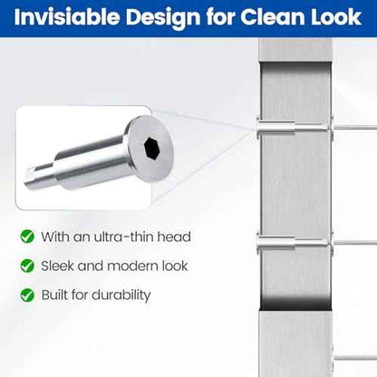 [Patent] Muzata 20 Pack 1/8" Invisible Cable Railing Kit Hardware Upgraded Hand Swage Tensioner Hidden for 2"x2" Metal Post T316 Stainless Steel Deck Cable Railing System CB40