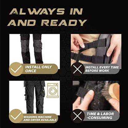3 Pairs No Strap Knee Pad Insert for Work Pants, Uniforms, and Tactical Pants, Breathable Pocket Knee Pads for Gardening, Construction, Flooring, Cleaning, and Garage, 9.3''¡¿6.5''¡¿1'', Blue