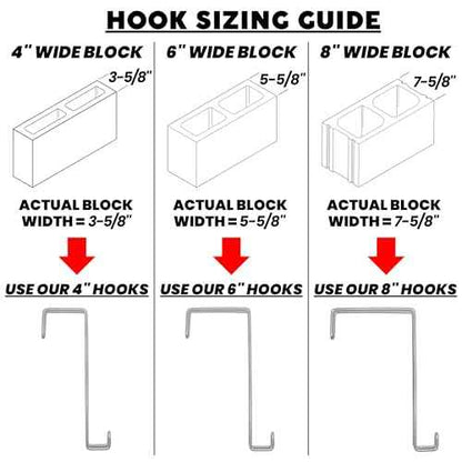 Over The Wall Concrete Cinder Cement Block Wall Outdoor No Drill Fence Hooks Hangers - Extra Long Large Rafter Ladder Pool Equipment Pole Hooks Hangers for Planters Hoses Horse Tack Room Organization