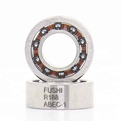 R188 Open Deep Groove Ball Bearing, 1/4" mmx1/2 mmx3/16 mm Fidget Spinner Bearing with Nylon Caged (10 PCS)