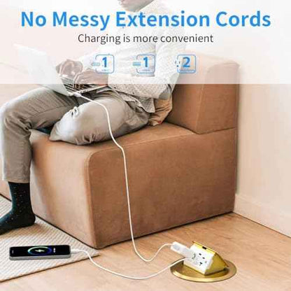 Floor Outlet 20A Pop up Outlet with 25W USB C & USB A, Floor Outlet with 2 AC Outlets Compatible with High-Power Appliances,Update The Soft Pop Make It More Stable and Smooth
