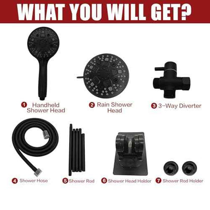 Double Shower Head, Dual Shower Head for Couples, High Pressure and Adjustable Tandem Shower Head System for Two People