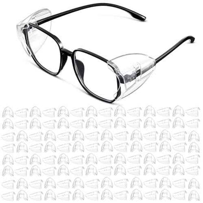 60 Pairs Clear Safety Glasses Side Shields for Prescription Eyeglasses Slip on Side Shields Guards