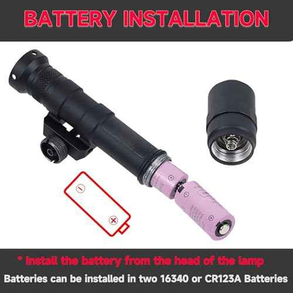 Tactical Flashlight 1000 Lumens with Remote Pressure Switch and M-Mount, Picatinny Mount (600)