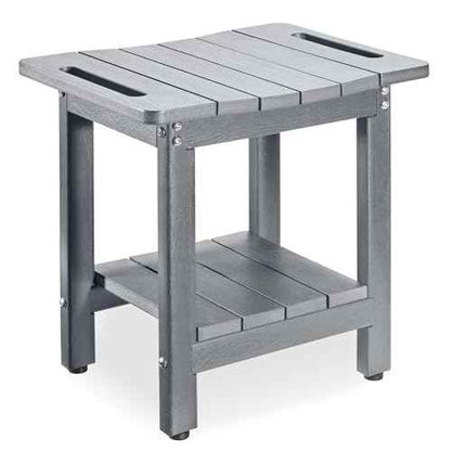 HDPE Shower Bench for Inside Shower ? Waterproof, Durable Shower Chair and Stool for Adults ? Complete with Storage Shelf & Adjustable Feet ? Supports 300 lbs for Bathroom & Bathtub, Gray