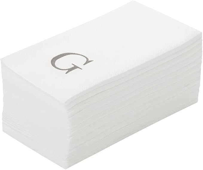 Luxenap 15.8 X 7.9 Inch Linen-Feel Guest Towels, 50 Lettered Hand Towels