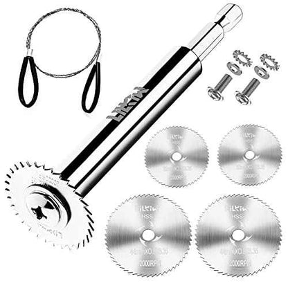 LitKiwi PVC Pipe Inside Cutter(4Pcs Saw Blades) with 1/4" Hex Shank,Plumbing Inside Cutter Internal Plastic Pipe Cutter,1-1/4" & 1-3/4" Or Larger Diameter, with Wire Saw