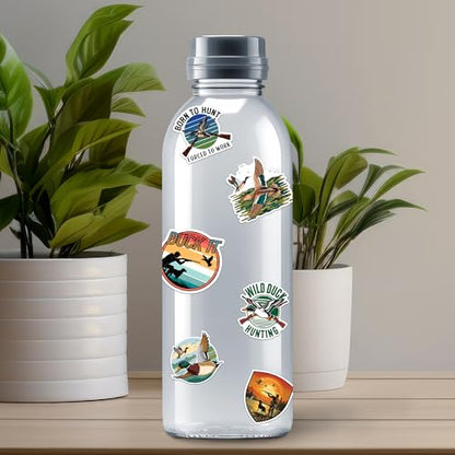 Duck Hunting Stickers 50 Pieces Vinyl Waterproof Decal for Laptop Water Bottle Phone Car Window Bike Motorcycle Stakeboard Scrapbook Ducks Hunt Sticker Gifts