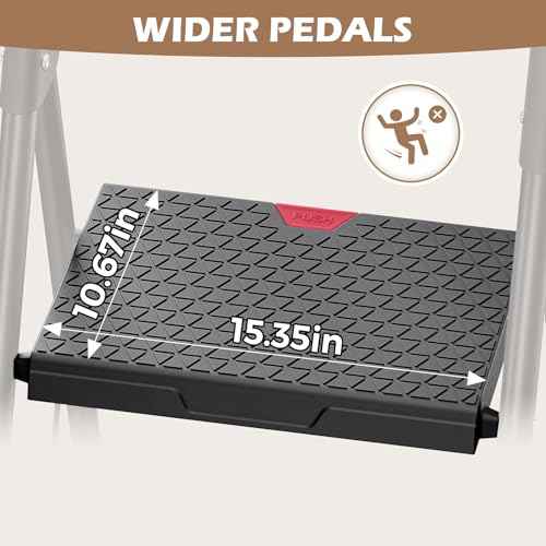 KINGRACK Step Ladder, Portable Folding Step Stool with Anti-Slip Wide Pedals, Heavy Sturdy Steel with Handrail, Safe-Lock Design, 800lbs Load Capacity, for Home and Kitchen, Black (4 Step Ladder)