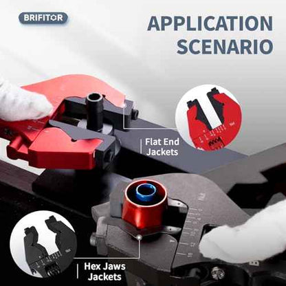 Non Marring AN Fittings Wrench Adjustable Aluminum AN Wrench For 3AN-16AN Hose End Fittings With Replaceable Hex Type & Flat Type Jaw Protectors, Red.