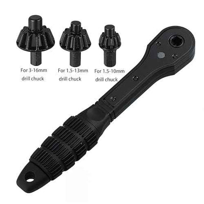 2-in-1 Ratchet Drill Chuck Key Wrench ? Universal Chuck Key Replacement Tool for Drill, Compatible with Most Electric Drills and Power Tools