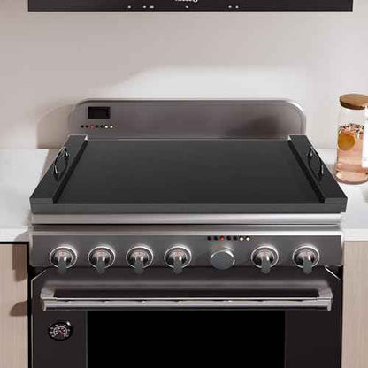 Noodle Board Stove Cover, 29.5" x 22" Wood Stove Top Covers with Handles for Electric & Gas Stoves, Easy to Clean Dual Purpose Kitchen Organizer. (Black)