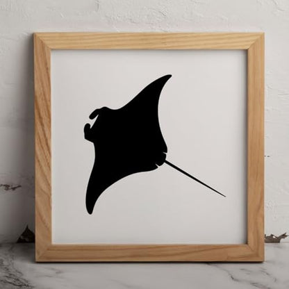 MAGJUCHE Manta Ray Stencil 6 Inches, Reusable Ocean Animal Stencil for Painting DIY Crafts Decor
