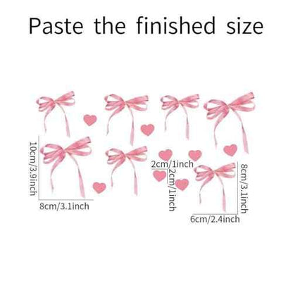 Pink Bow Wall Decals - Girl's Room & Nursery Decor - Wall Stickers for Girls