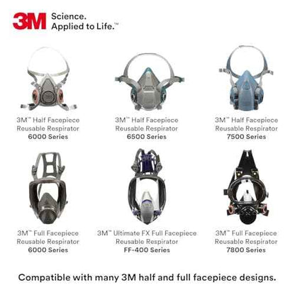 3M Respirator Cartridge 6005, 1 Pair, Helps Protect Against Formaldehyde and Organic Vapors