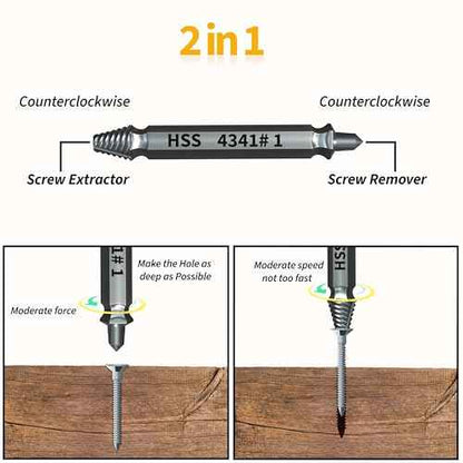 Gifts for Men ? Stripped Screw Extractor Set ? Father¡¯s Day Gifts from Wife, Daughter, & Son ? Easy Out Extractor Set for Nuts, Screws & Bolts ? Perfect Husband & Birthday Gifts (Silver (Pack of 6))