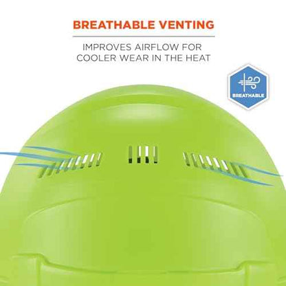 Ergodyne Skullerz 8968 Lightweight Full Brim Hard Hat with Adjustable Venting - Type 1, Class C