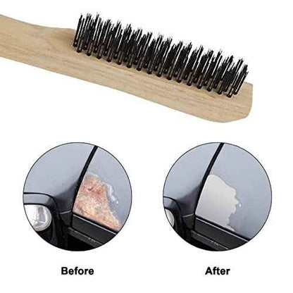 Wire Brushes Pack of 12. for Cleaning Welding Slag, Rust and Dust. 10" Heavy Duty Carbon Steel Shoe Handle Wire Scratch Brush