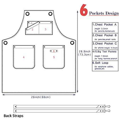 Work Apron with Tool Pockets for Men, Women With Pockets & Crossback Ideal for Woodworkers, Blacksmiths, Gardeners, Mechanics, BBQ Heavy Duty