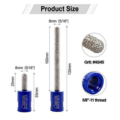 SHDIATOOL Diamond Mortar Raking Bit 5/16-inch x 4-inch and 5/16-inchx1-inch for Brickwork Joint Mortar Removal and Tuck Pointing Granite Marble Masonry Stone (2 Pack)