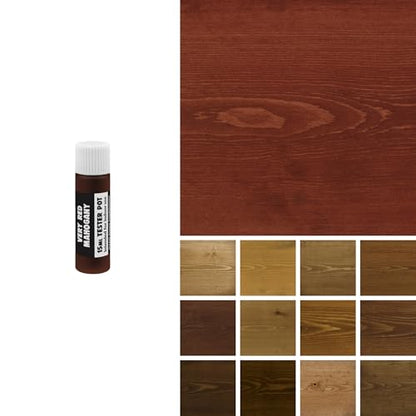 Littlefair's Wood Stain Water Based - 0.5oz/15ml - Indoor Furniture Stain Light & Dark Finishes - Special Non Toxic & Eco Friendly Formula - Wood Stain for Crafts - Color: Very Red Mahogany