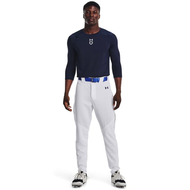 Under Armour Men's Utility Baseball Straight Leg Pant Pipe 22, (102) White/Midnight Navy/Midnight Navy, Small