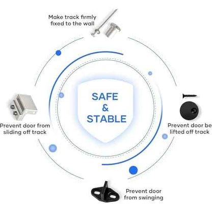 EaseLife 6.7 FT Brushed Nickel Sliding Barn Door Hardware Track Kit,Basic J Pulley,Heavy Duty,Slide Smoothly Quietly,Easy Install (6.7FT Track Kit for 36"~40" Wide Single Door)