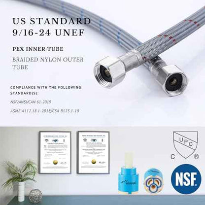 Black Bathroom Faucet Bathroom Sink Faucet SUS304 Stainless Steel for 1 Hole or 3 Holes Sink Single Handle Faucet One Hole with Pop Up Drain with Overflow Modern Vanity Faucets, SF3P-BK