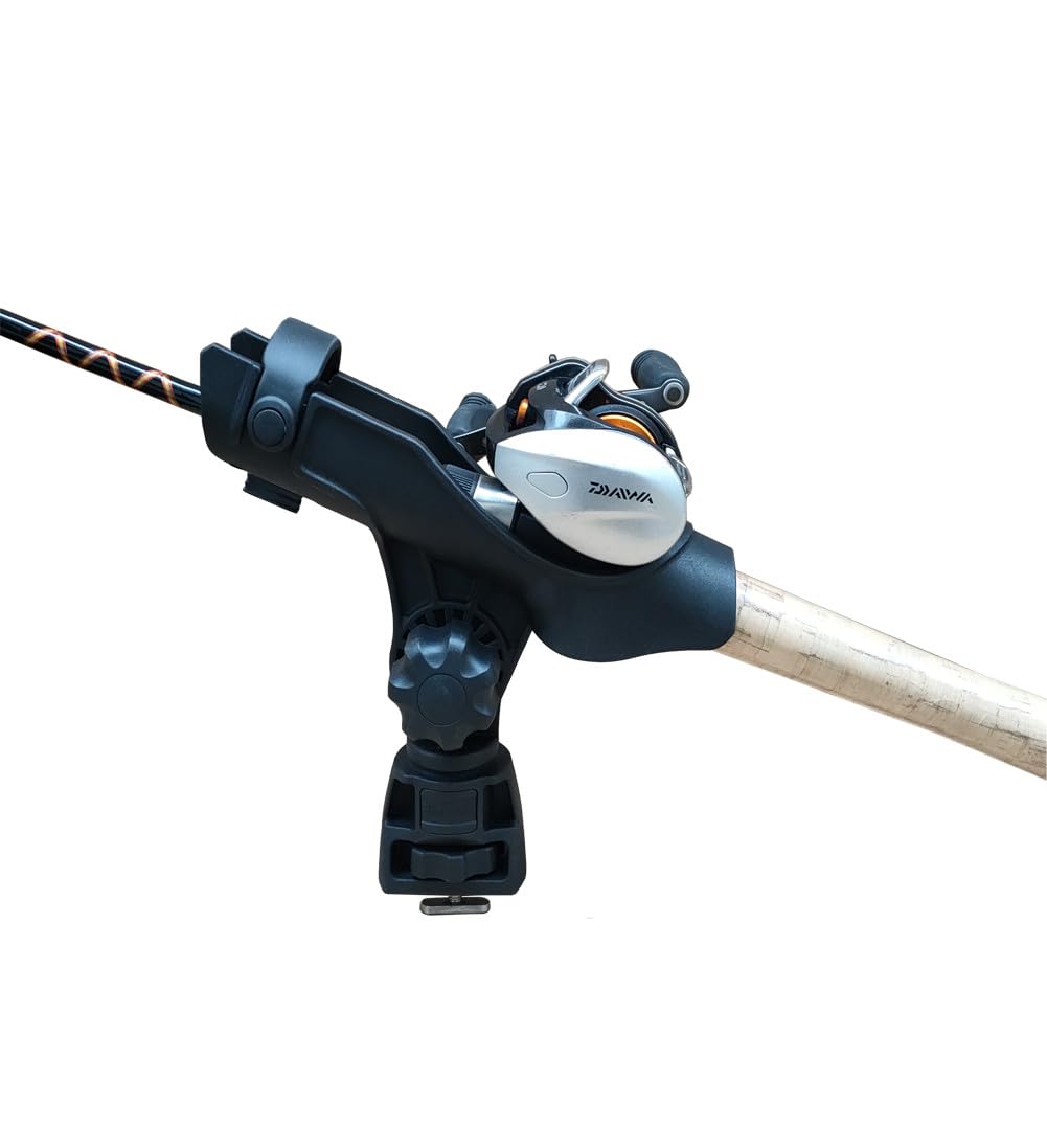 Brocraft Fishing Rod Holder with Kayak Track Mount | Baitcaster & Spinning Reel Rod Holder for Boat, Kayak & Track Systems