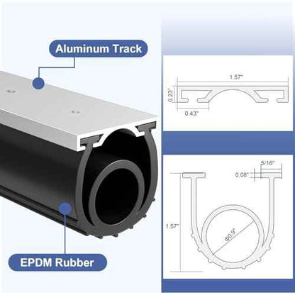 Premium Garage Door Bottom Seal - 10ft Weatherproof EPDM Rubber, Easy Install, Blocks Drafts/Rain/Rodents, Noise-Reducing & Energy Saving