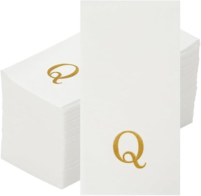 Luxenap 15.8 X 7.9 Inch Linen-Feel Guest Towels, 50 Lettered Hand Towels