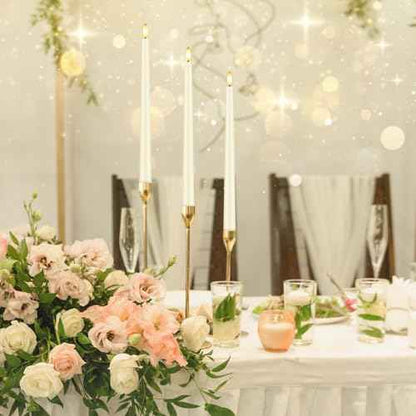 32 Pcs Flameless Taper Candles with Remote Timer, 11 inches Flickering Taper Candles Battery Operated, Ivory Plastic Long LED Candlesticks for Wedding Christmas Home Party Decor