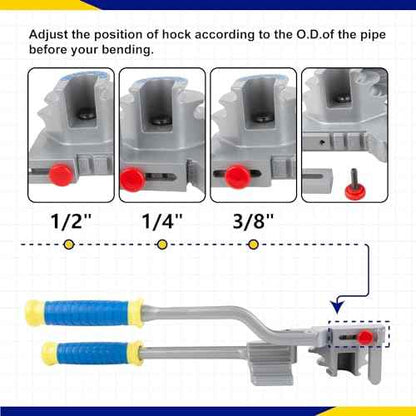 Wostore Tubing Bender 3 in 1 Tube Bender 180¡Æ For Tubing 1/4",3/8", 1/2", Bending Copper, Aluminium, Soft Thin Stainless Tubes For HVAC