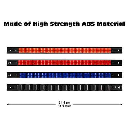 AIRTOON 10 PCS Screwdriver & Wrench Organizer, Plastic Rail Wrench Hanger with Clips, Pegboard Tool Holder, Wear Resistance Improved