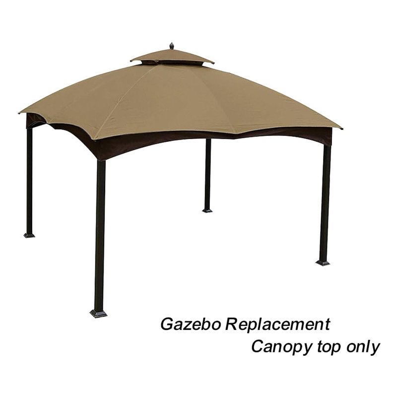 Eurmax USA High Performance Replacement Canopy Top for Lowe's Allen Roth Heavy Duty Gazebo Roof Gazebo Top with Air Vent 10X12 Cover #GF-12S004B-1, Replacement Top Only (Khaki)