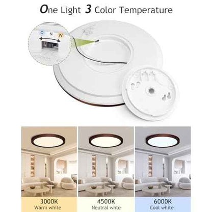 hepside 2PACK Flush Mount LED Ceiling Light Fixture Oil Rubbed Bronze, 12Inch 28W, Dimmable 3000K-4500K-6000K 3 Color Ceiling Lamp 3200LM Low Profile Ceiling Light for Kitchen Bedroom Hallway