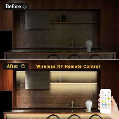 COB LED Strip Light,CCT Dimmable Strips Light,2700K-6500K,24ft/7.5m,8mm Wide,CRI90+ 24V LED Strips Kit with Bluetooth APP Control/Music Mode,for Bedroom,Kitchen,DIY Lighting