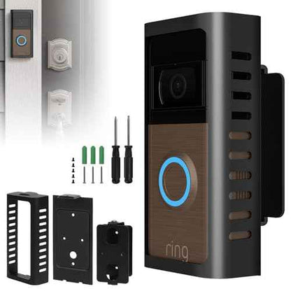 2025 Upgrade for Ring Doorbell Mount,Steel Metal Anti-Theft Ring Camera Mount with Adjustable Angle Mount Kit (45-135 Degrees) Doorbell Holder Bracket No Block Sensor