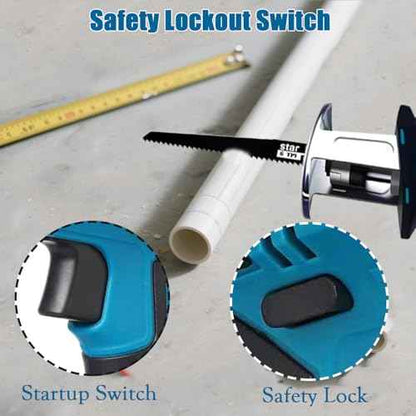 Reciprocating Saw for Makita 18V LXT Battery, One-Handed Cordless Recipro Saw 0-3000 RPM Variable Speed, Easy Blade Change, 4 Blades for Wood/Metal/PVC Cutting(No Battery)