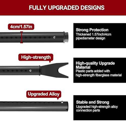 AceMining Upgraded Door Security Bar & Sliding Patio Bar, Heavy Duty Stoppers Adjustable Jammer for Home, Apartment, Travel (1 Pack,Black)