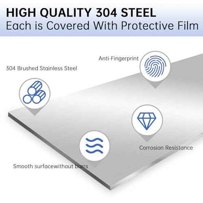 2 Pcs 304 Stainless Steel Sheet Metal Gap Filler Trim Strip (30"x 1.5"x 0.04" Thickness)£¬Brushed Metal Finishing Sheet for Home Kitchen Tools
