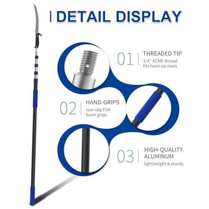 26FT Reach Pole Saws for Tree Trimming, Manual Pruning Pole Saw with 5-20FT Telescoping Extension Pole, Tree Pruner Tree Trimmer with 19" 3X Detachable Saw for Yard Garden Trees Palms Shrubs