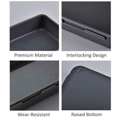 69PCS Large Plastic Interlocking Drawer Organizer, 5 Sizes Versatile Desk Drawer Organizer Trays, Drawer Dividers, Organization and Storage Bins for Tools,Office,Jewelries,Kitchen Utensils and Makeup