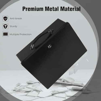 Fireproof Document Box,X Large Fire Resistant Safe Box with Key Lock for Home, Portable Fireproof Lock Box for Personal Items, Passport, Cash, Tablet, Exterior 13.2" x 11" x 4.13"