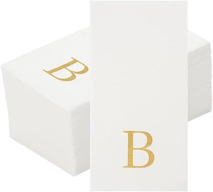 Luxenap 15.8 X 7.9 Inch Linen-Feel Guest Towels, 50 Lettered Hand Towels