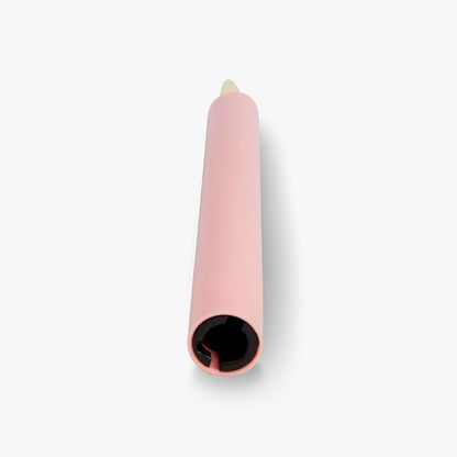 Luminara Flameless Candle Taper (1" x 9.5") Melted Top Real Wax Unscented Remote Ready Timer (Saga Rose)
