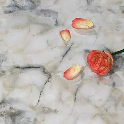Livelynine Pacific Blue Marble Contact Paper for Countertops Self Adhesive Wallpaper for Kitchen Countertop Peel and Stick Waterproof Marble Counter Top Vinyl Wrap Table Desk Covers Bathroom 15.8x78.8