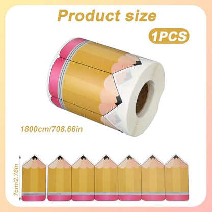 59 Ft Pencil Classroom Bulletin Border Roll, Self-Adhesive Pencil Paper Die Cut Cutouts Board Trims Back to School Bulletin Board Decor for School Office Blackboard