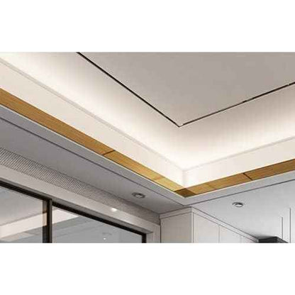 LUO YIYI Brushed Metal Look Peel and Stick PVC Self-Adhesive Wallpaper Border Board Trim Moulding Sticker Hair Line 3.93 Inch X 32.8 Feet (Gold)