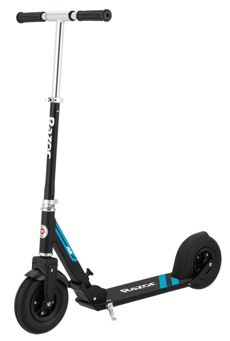 Razor A5 Air Kick Scooter for Kids Ages 8+ - Extra-Long Deck, 8" Pneumatic Rubber Wheels, Foldable, Aluminum Frame, Anti-Rattle Handlebars, For Riders up to 220 lbs